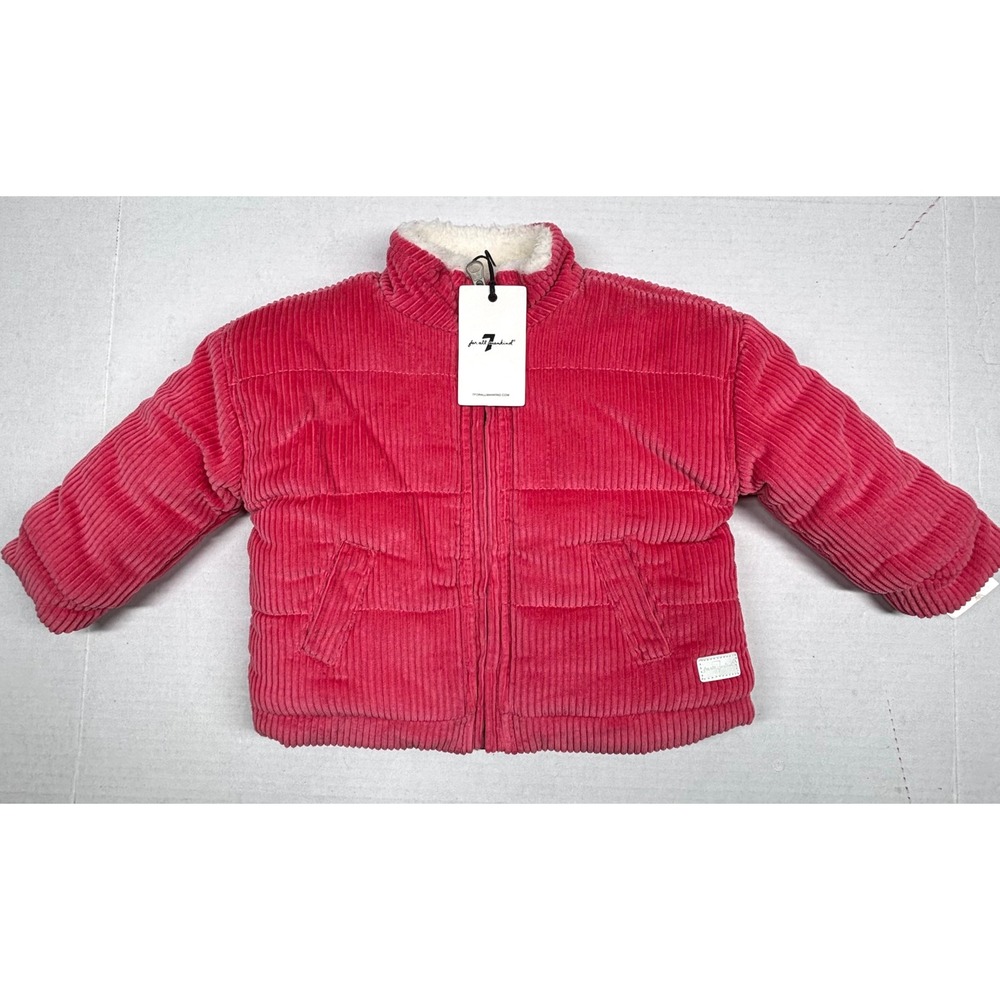 7 For All Mankind Kids Corduroy Sherpa Lined Barn Jacket Pink 12M‎ Chore NWT